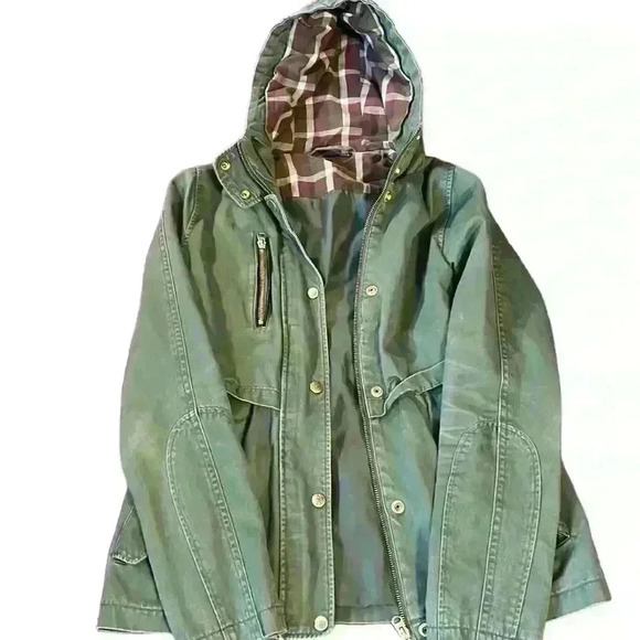 TOPSHOP PETITE Army Green Fisherman Parka Size 4 - Picture 3 of 7